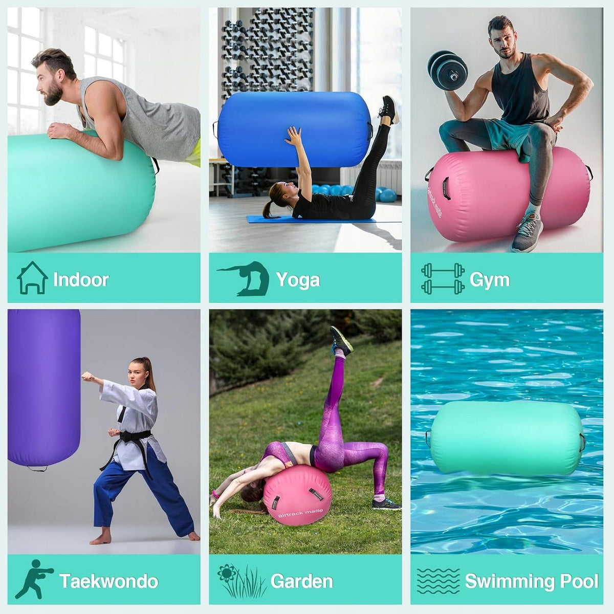 P50 airtrack matte Inflatable Roller Exercise Roller For Yoga Manufacturer code airtrack