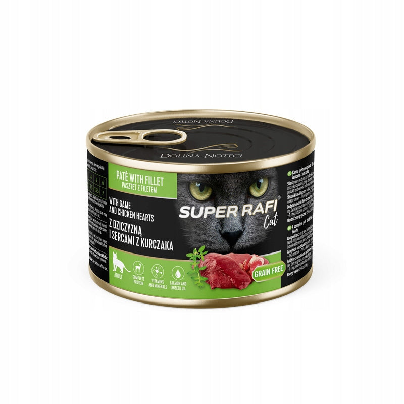 PACKAGE Super Rafi Cat P&F with venison and chicken hearts 185g