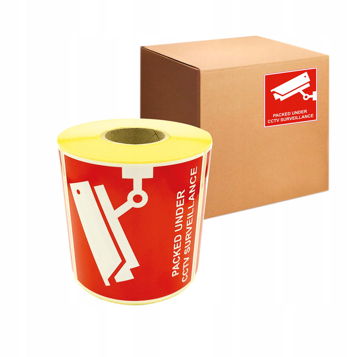 PACKED UNDER CCTV SURVEILLANCE Labels - 500 Count Brand MD Labels