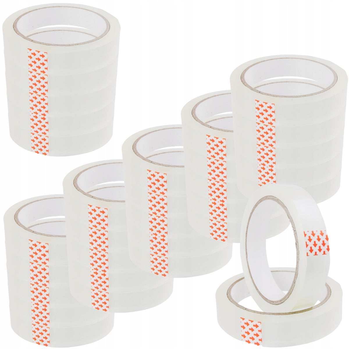 PACKING ADHESIVE TAPE COLORLESS NARROW 19/66 ACRYLIC STRONG TRANSPARENT 48 PCS