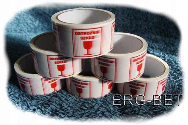 PACKING ADHESIVE TAPE WARNING CAREFULLY GLASS Packaging status original