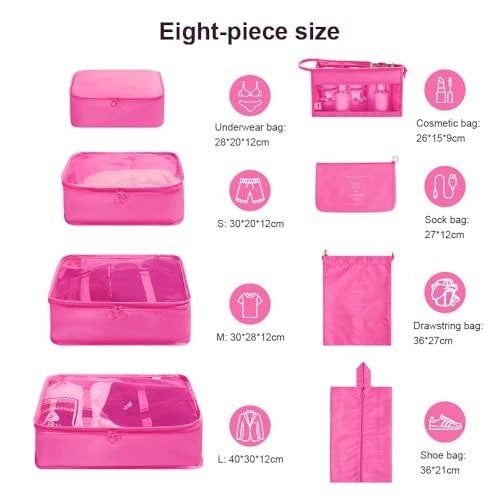 PACKING CUBES FOR SUITCASE TRAVEL ORGANIZER FOR BATHROOM ACCESSORIES Color multicolor