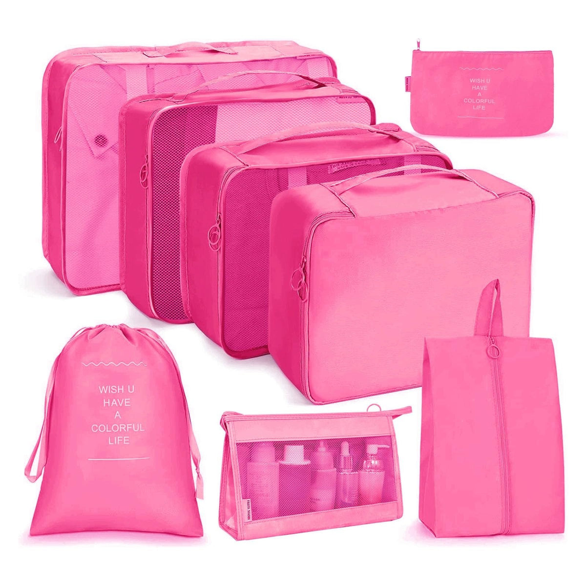 PACKING CUBES FOR SUITCASE TRAVEL ORGANIZER FOR BATHROOM ACCESSORIES