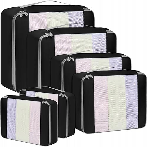 PACKING CUBES SET OF 6 PIECES TRAVEL ORGANIZER LUGGAGE FOR HOME