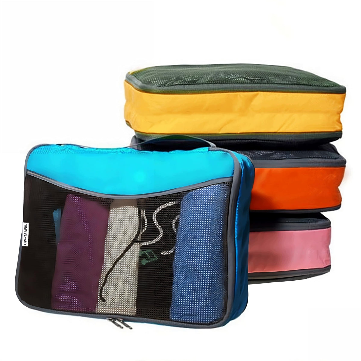 PACKING CUBES SUITCASE 4 COLORFUL EASY ORGANIZATION FOR ORGANIZATION
