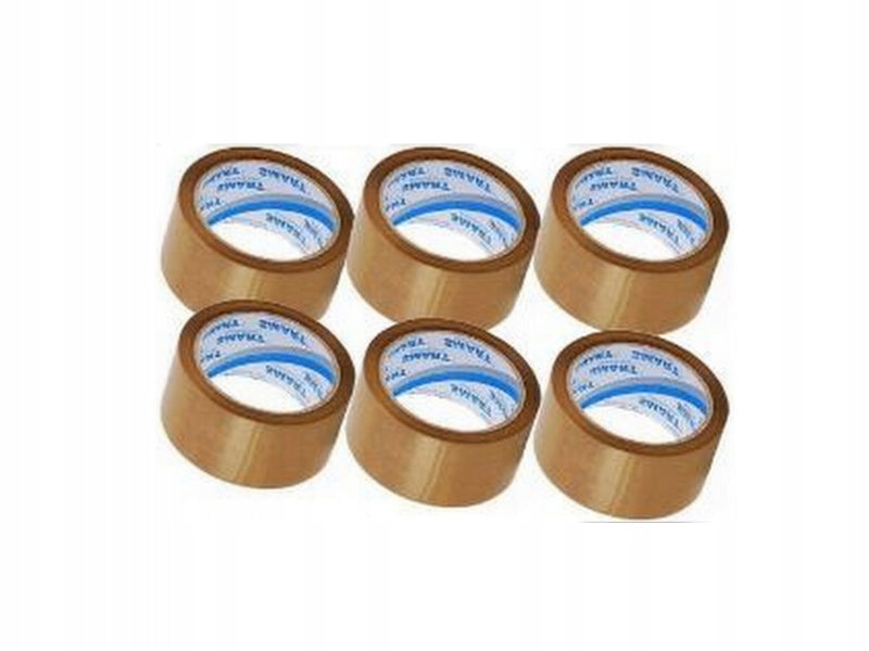 PACKING TAPE 48/50 48/50y ADHESIVE BROWN 6 PCS SMART