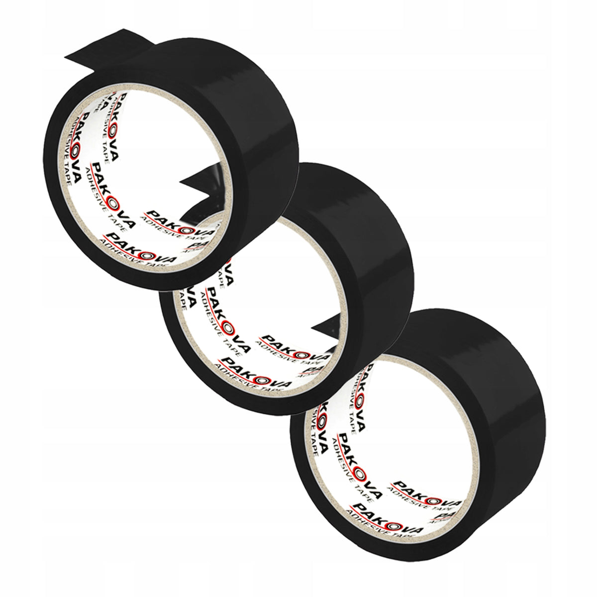 PACKING TAPE BLACK 48/50y Adhesive Strong Pakova 3pack Brand Pakova