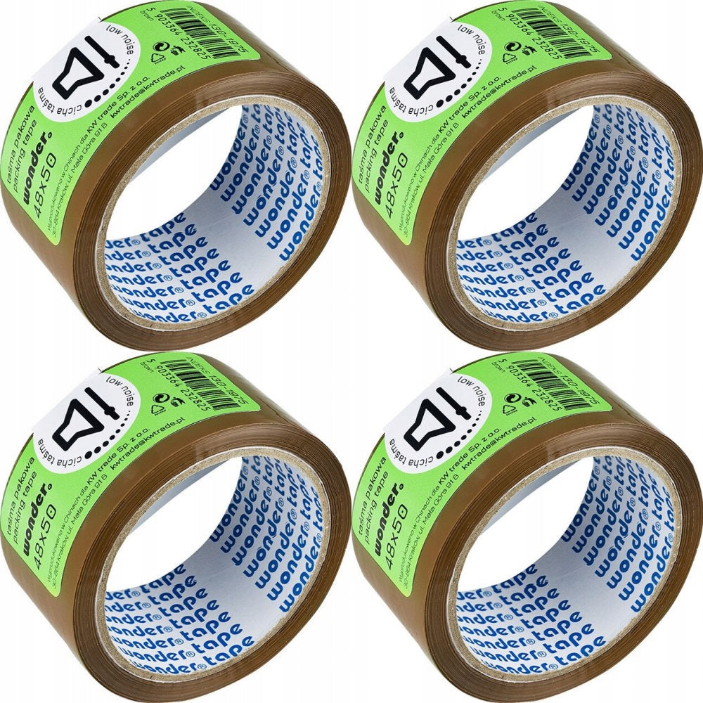 PACKING TAPE QUIET WONDER 48X50 BROWN x4