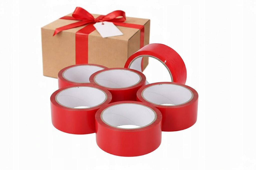 PACKING TAPE Red Adhesive Self Adhesive Strong 48 mm 70 m 36 pieces Packaging status original