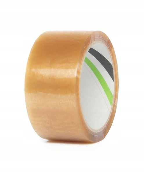 PACKING TAPE SOLVENT TRANSPARENT 48 / 60Y STRONG RUBBER - 6 PCS