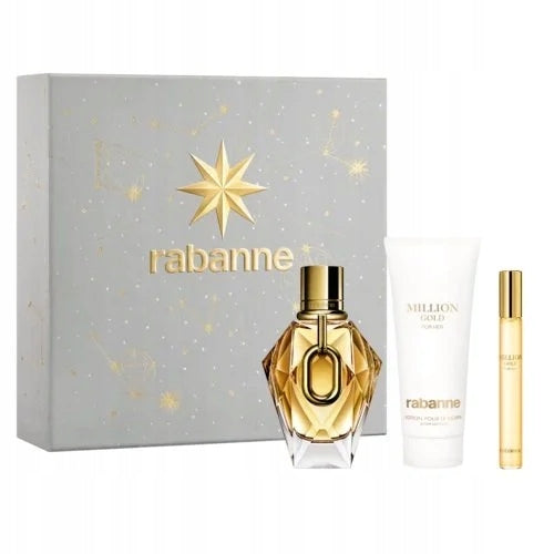 PACO RABANNE Million Gold Eau de Parfum 90ml+ lotion 100ml+ EDP 10ml Brand Paco Rabanne