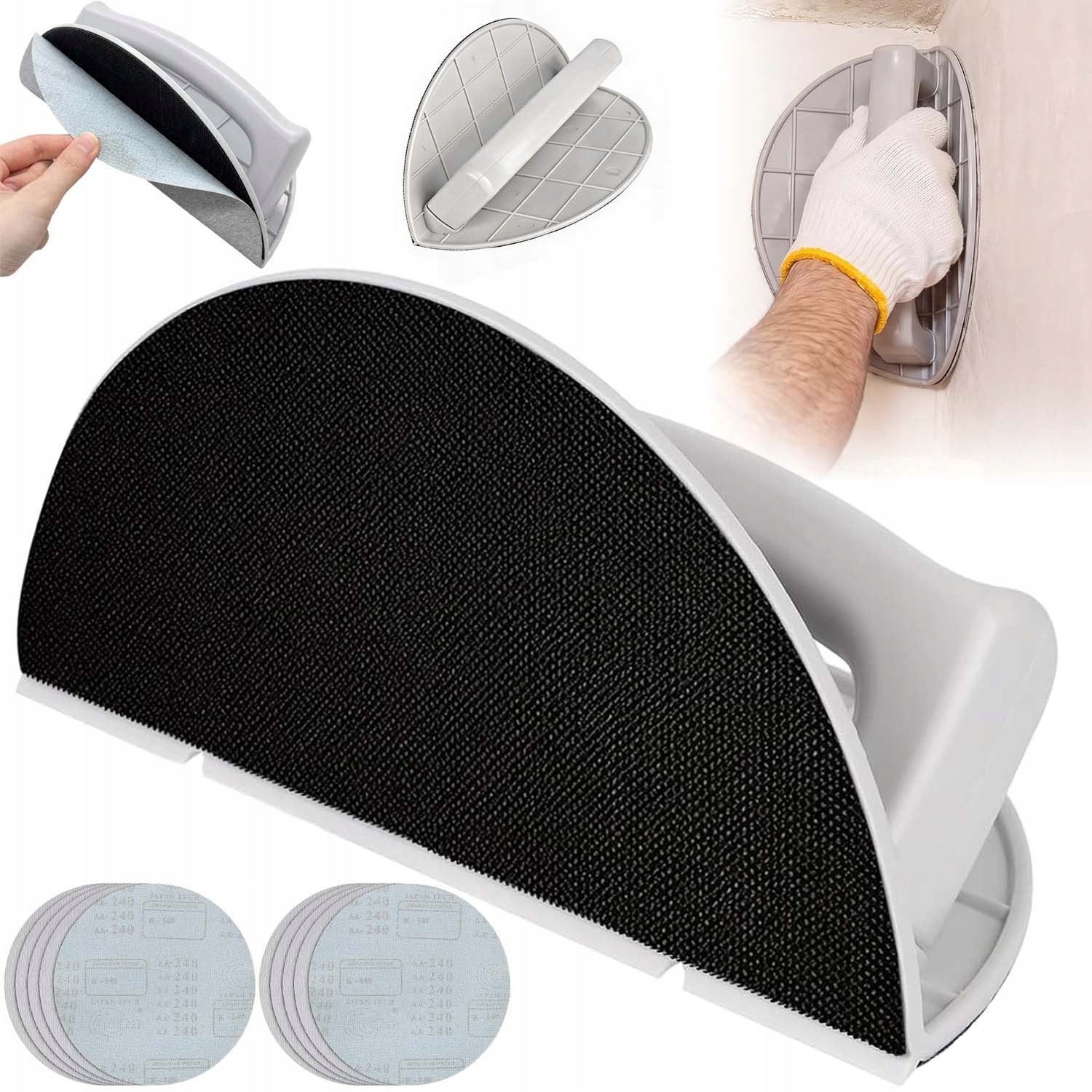 PAD FOR SANDING FINISH 220MM HAND GRINDER WITH 10X SANDPAPER