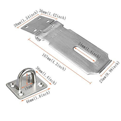 PADLOCK SAFETY HOOK WITH SCREWS STAINLESS STEEL 10CM STEEL Manufacturer code Producent niezależny