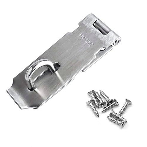 PADLOCK SAFETY HOOK WITH SCREWS STAINLESS STEEL 10CM STEEL