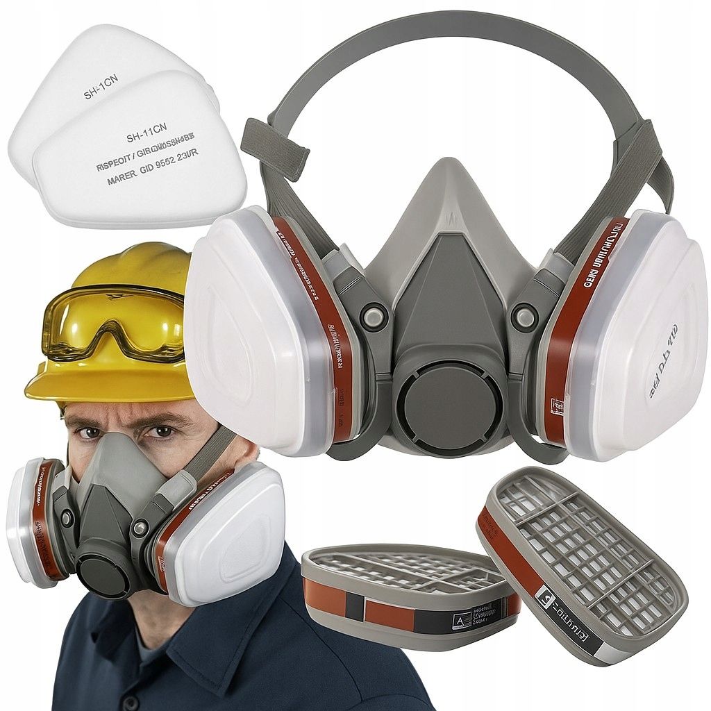 PAINT MASK HALF MASK PROTECTIVE DUST FILTER SET + CARTRIDGES Medical device no