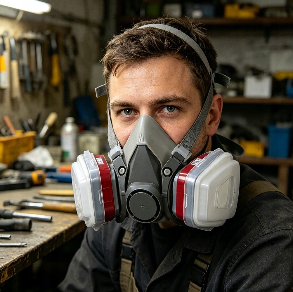 PAINT MASK PROTECTIVE DUST HALF MASK + SET OF FILTERS CARTRIDGES Medical device no