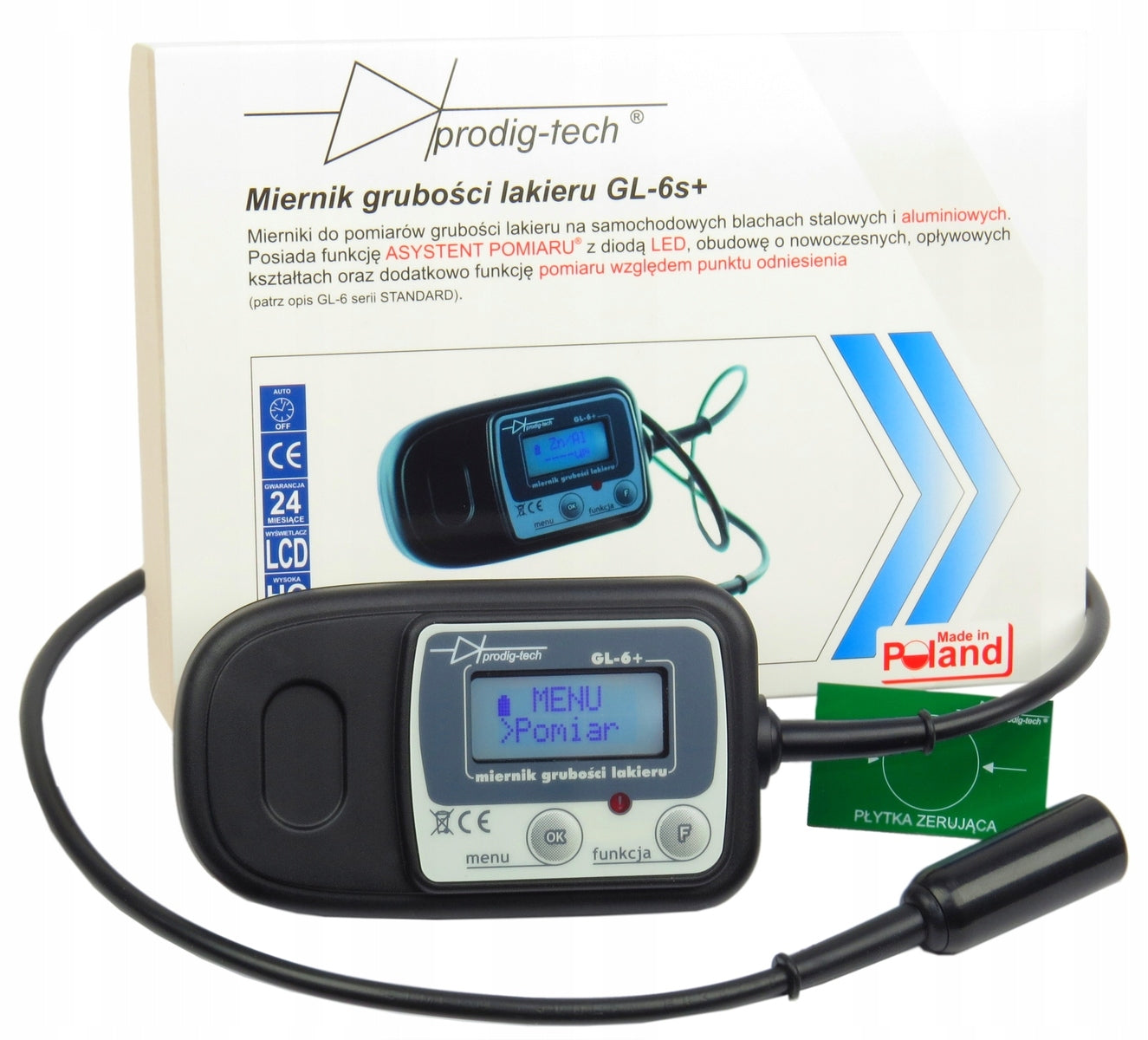 PAINT THICKNESS TESTER METER GL-6S+ SENSOR PROBE ON CABLE Brand Prodig-Tech