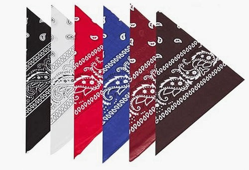 PAISLEY COTTON BANDANAS FOR ADULTS UNIVERSAL 6 PIECES 55X55CM