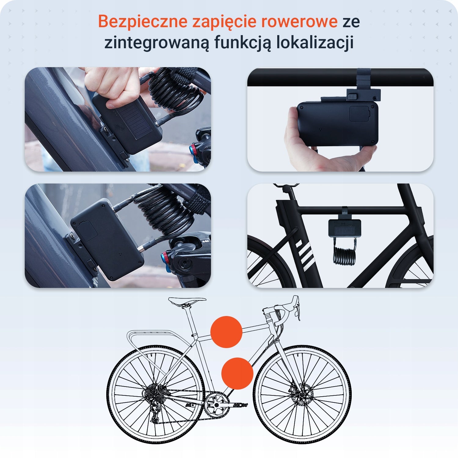 PAJ GPS Zapięcie Rowerowe E-Bike 4G Alarm Antykradzieżowy Solar Lokalizator Kind GPS locator