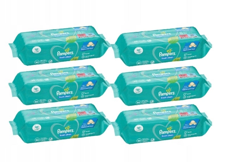 PAMPERS FRESH CLEAN wet wipes for children op. 6x80 pcs