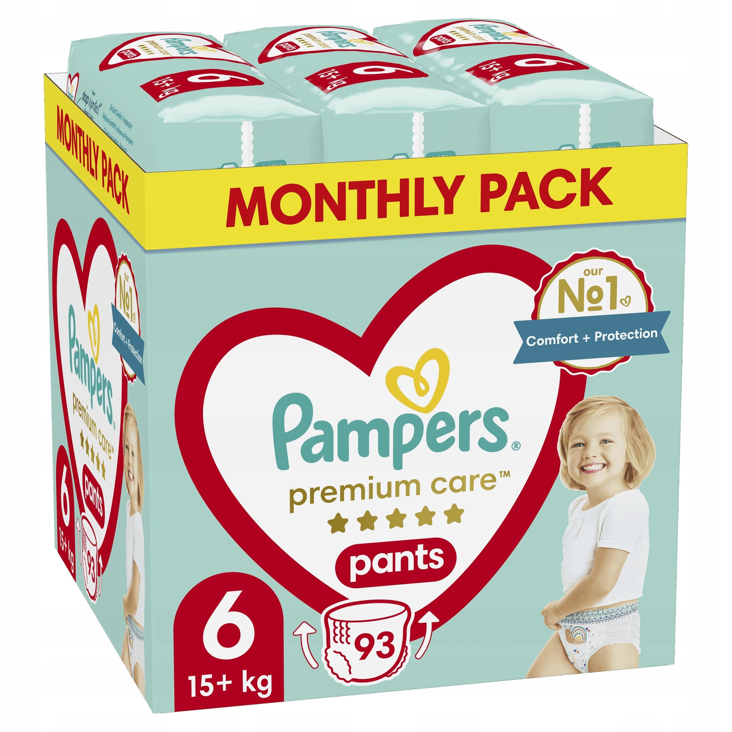 PAMPERS PANTS 6 PREMIUM CARE DIAPERS FOR CHILDREN +15kg 93pcs