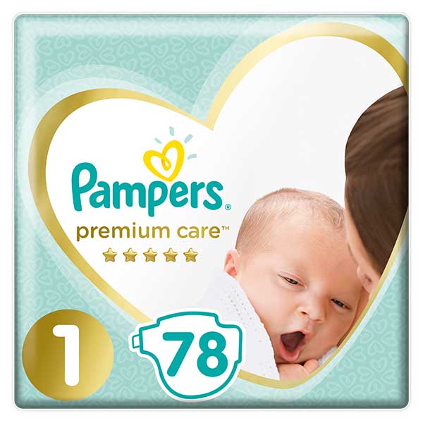 PAMPERS PREMIUM CARE SIZE1 78 PIECES MEGA DIAPERS