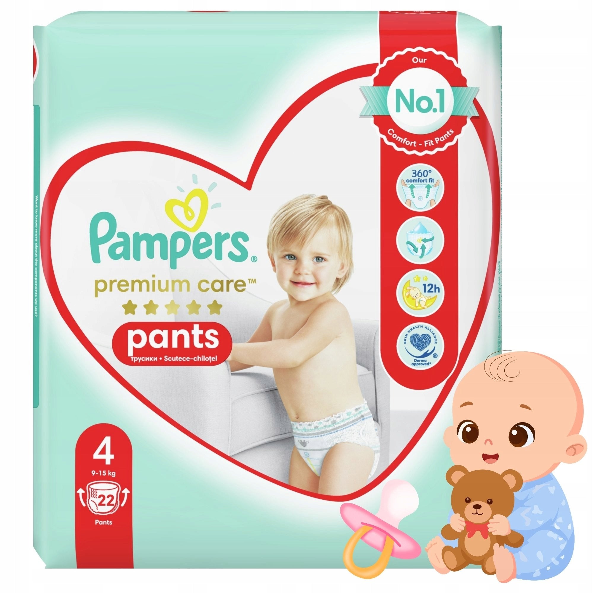 PAMPERS Pants Premium Care 4 9-15kg A22 Diapers