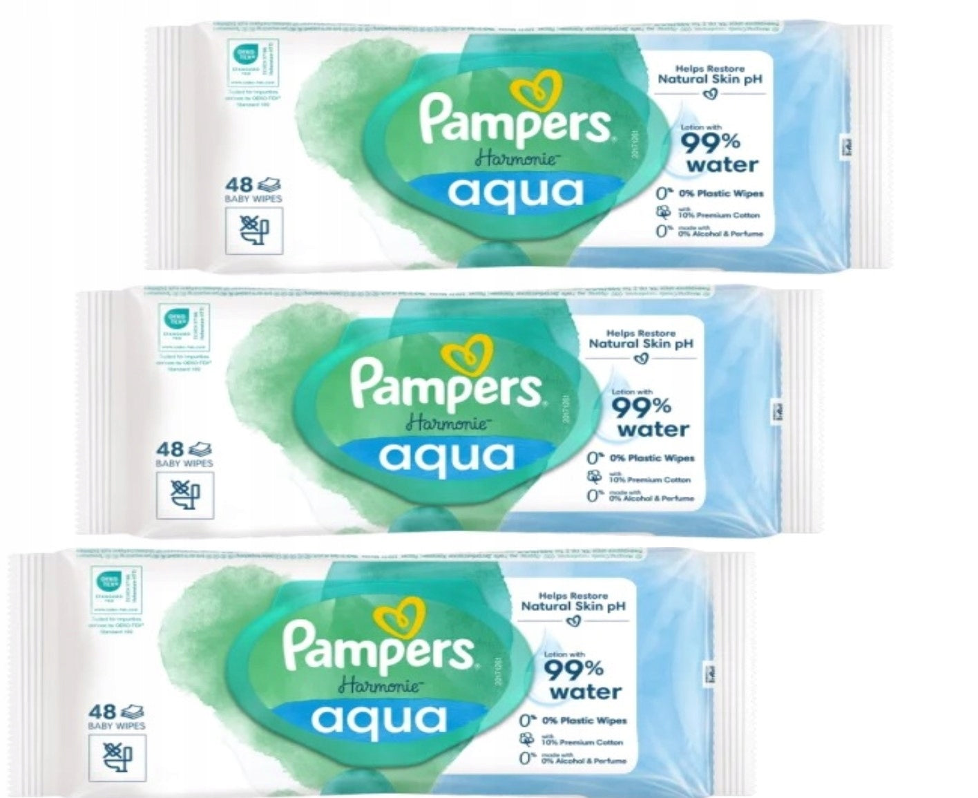 PAMPERS WET WIPES HARMONIE AQUA 3x48