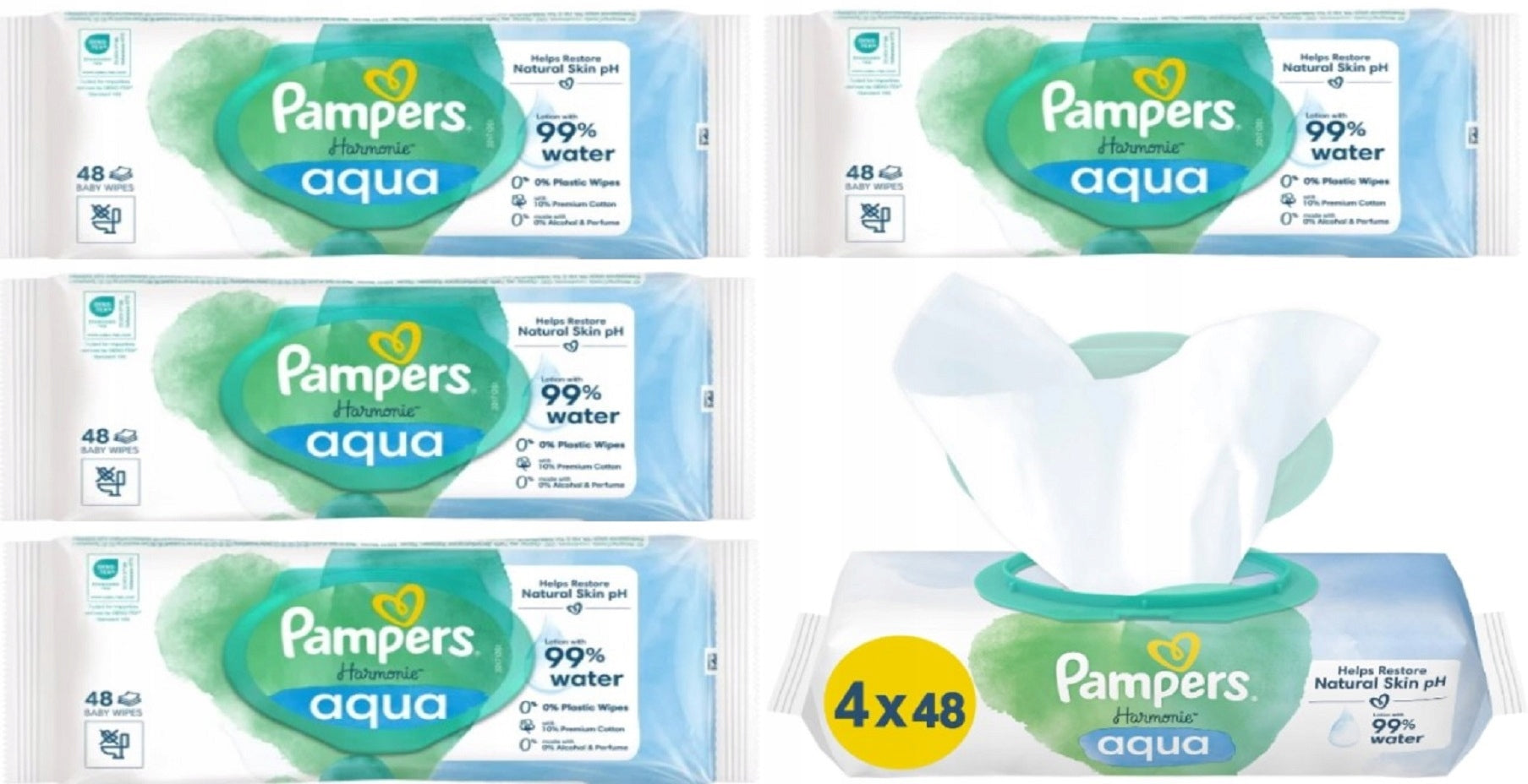 PAMPERS WET WIPES HARMONIE AQUA 4x48 Manufacturer code 81777916