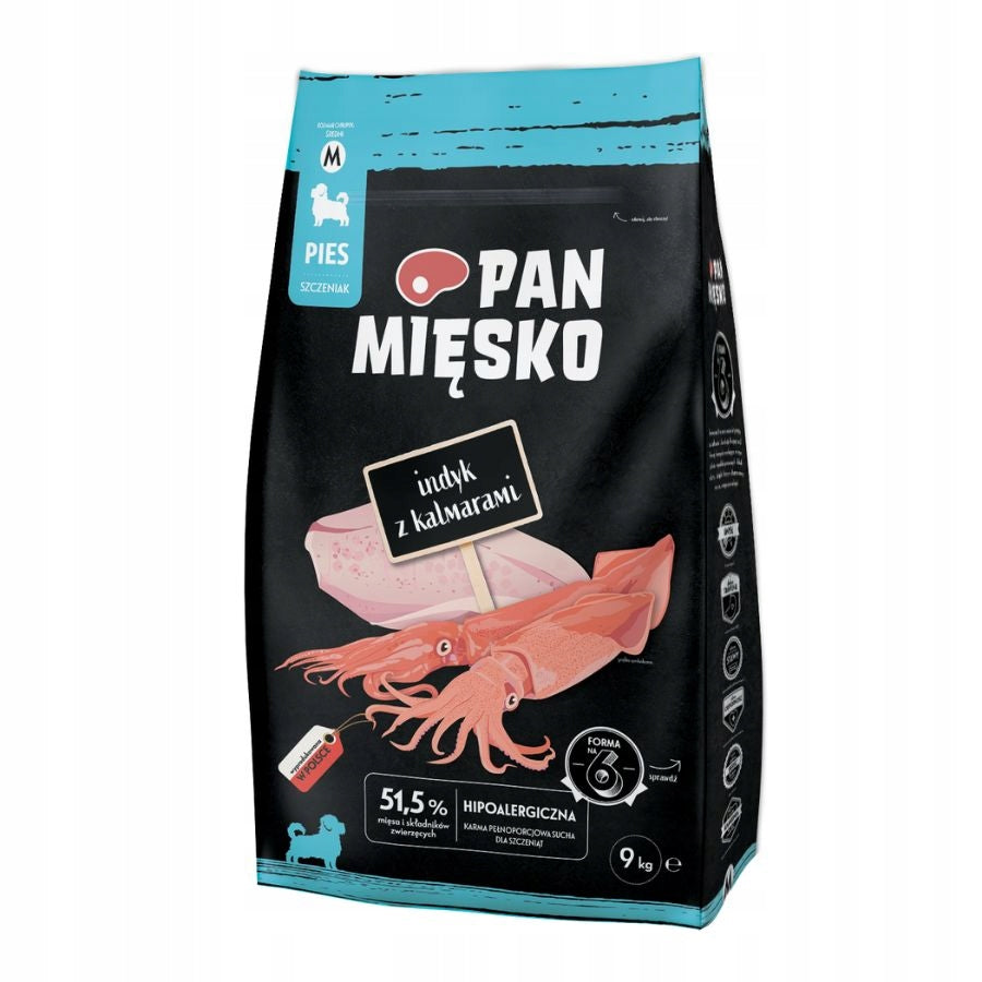 PAN MIĘSKO Dry dog food PUPPIES TURKEY and Seafood VITAMINS M 9kg EAN (GTIN) 5905342293590