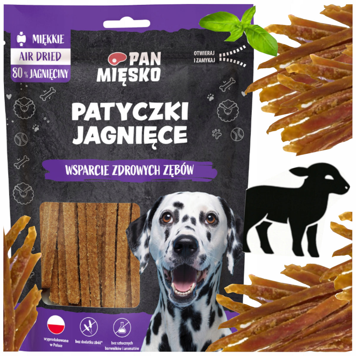 PAN MIĘSKO MEAT TRAINERS DELICACY DOG TREAT LAMB STICKS 80G