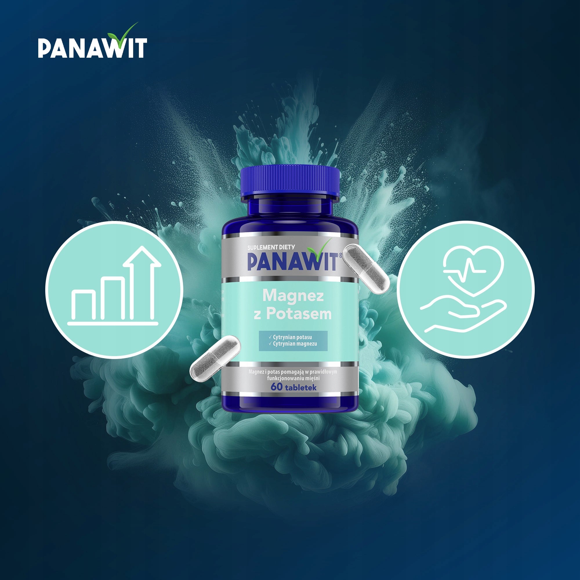 PANAWIT Magnesium with Potassium 60 tabl. Helps to reduce fatigue and fatigue Basic ingredient potassium