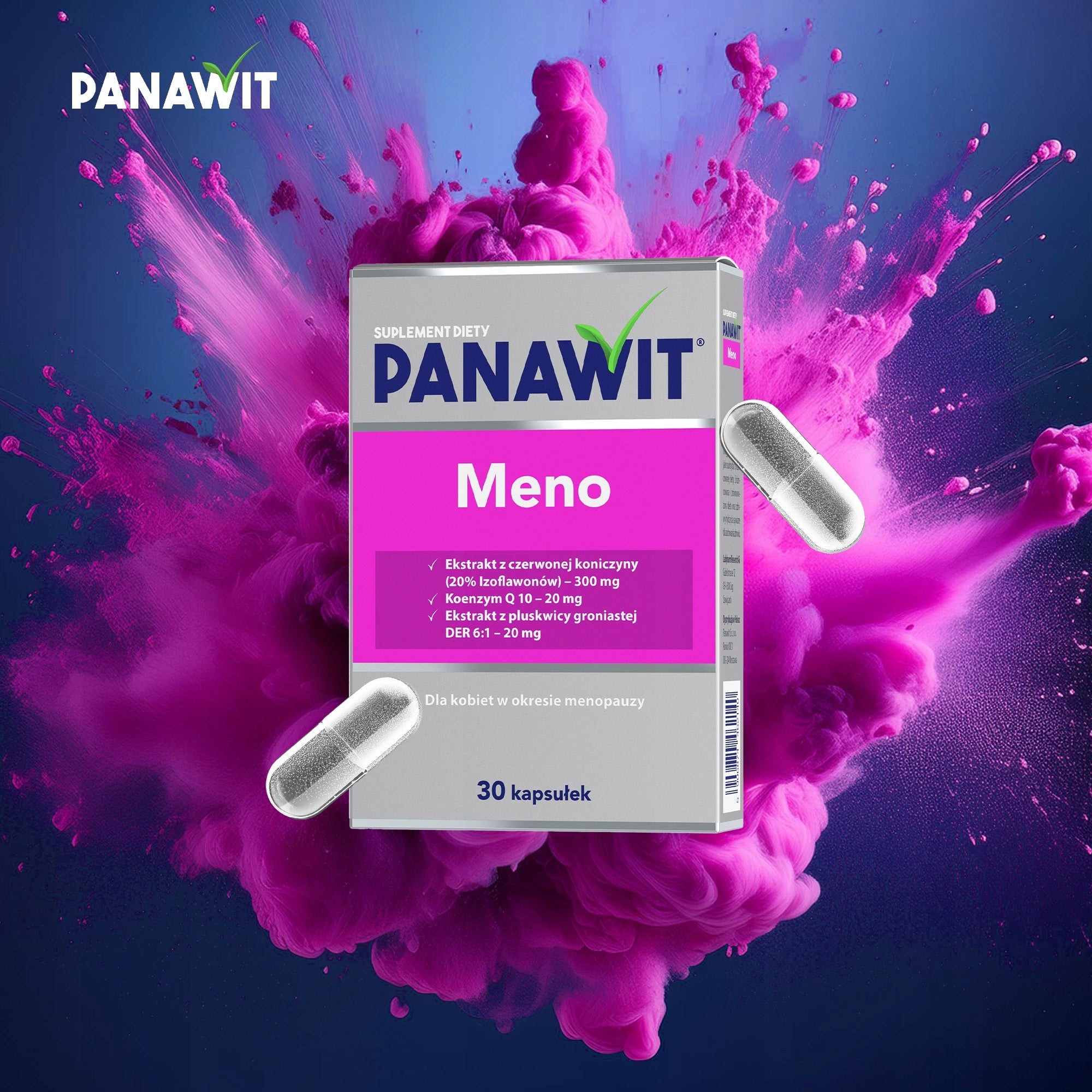 PANAWIT Meno 30 capsules, menopause support with clover extract Medical device no