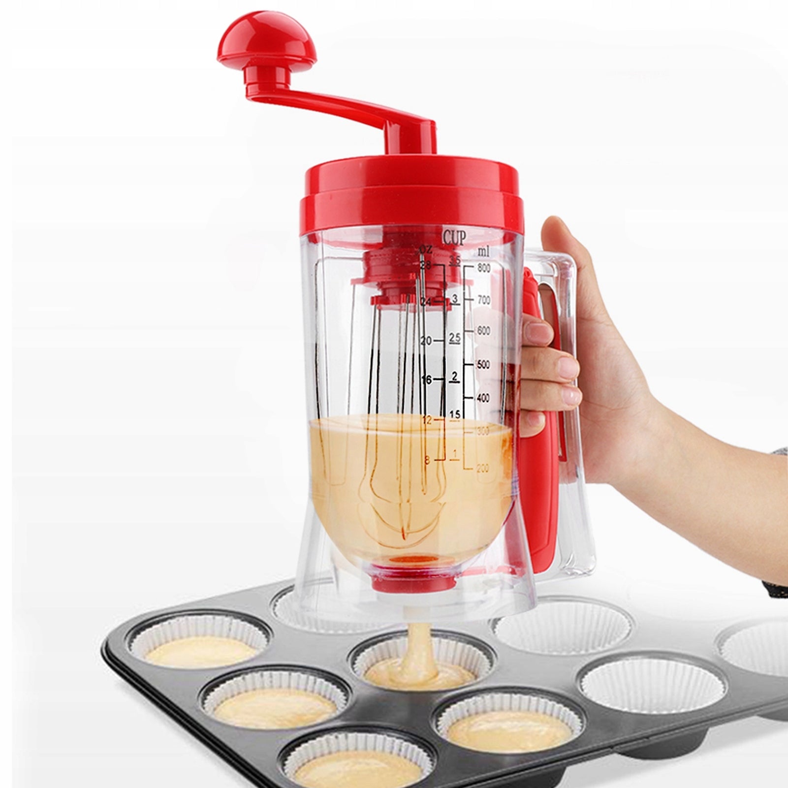PANCAKE WAFFLE DOUGH PORTIONING DISPENSER CONTAINER WITH MEASURING CUP Power rating 1 W