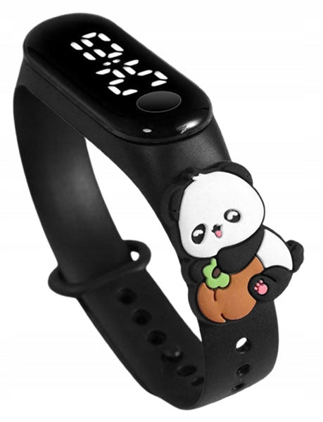 PANDA bear smartwatch for children on hand with PANDA teddy bear