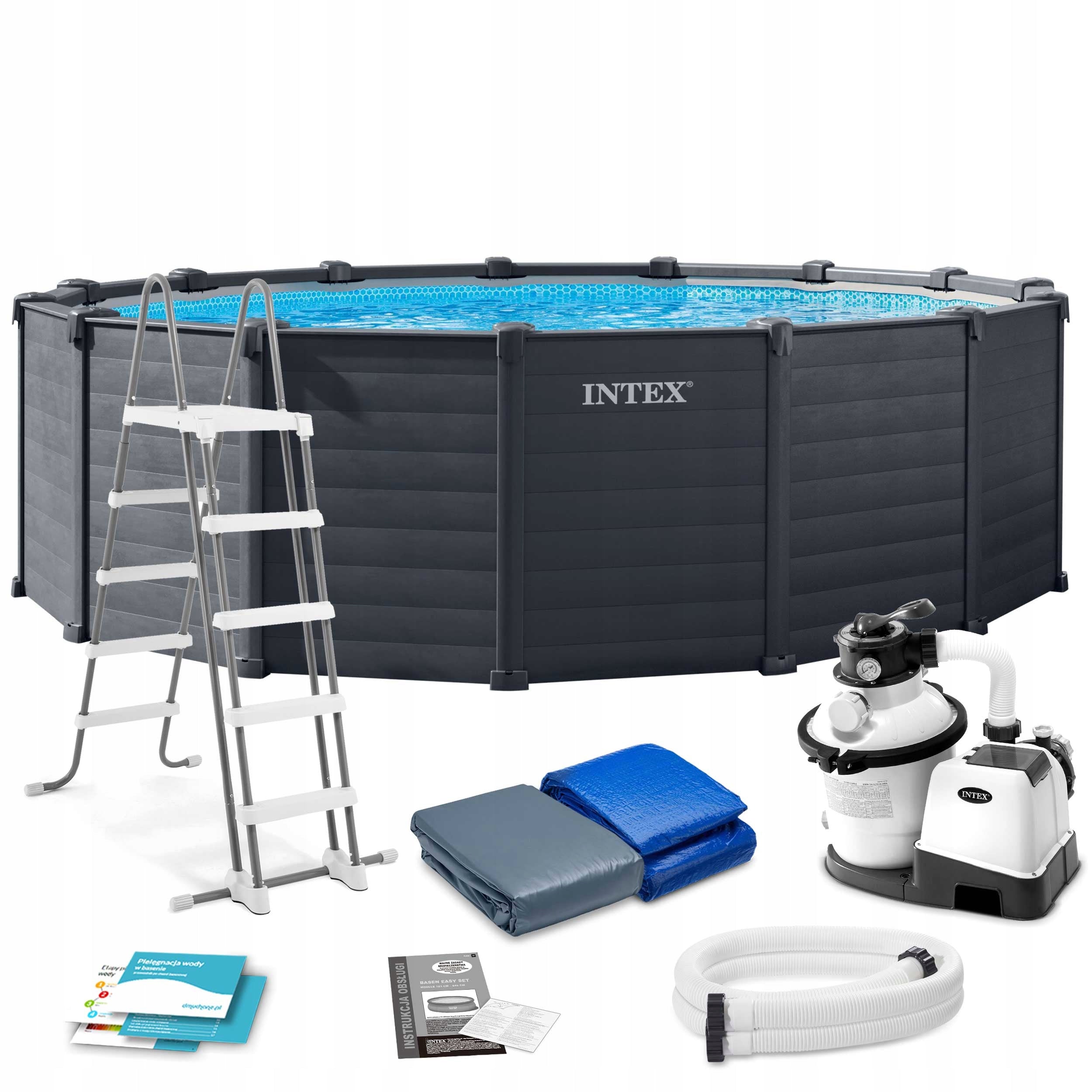 PANEL GARDEN POOL INTEX 478x124 26384 11in1 SET sand pump