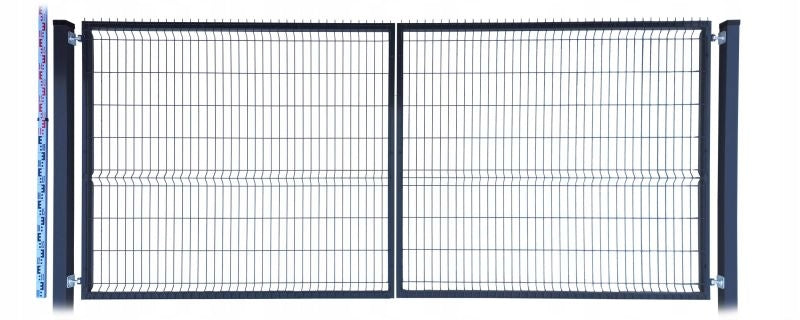 PANEL GATE 170cm anthracite graphite two POSTS RAL7016 double-leaf 173cm Manufacturer code B-170-7016-P-S