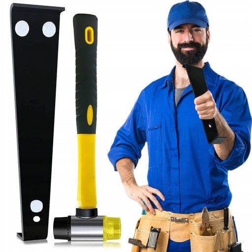 PANEL LAYING KIT: RUBBER/METAL HAMMER + HOOK + WEDGES Packaging status original