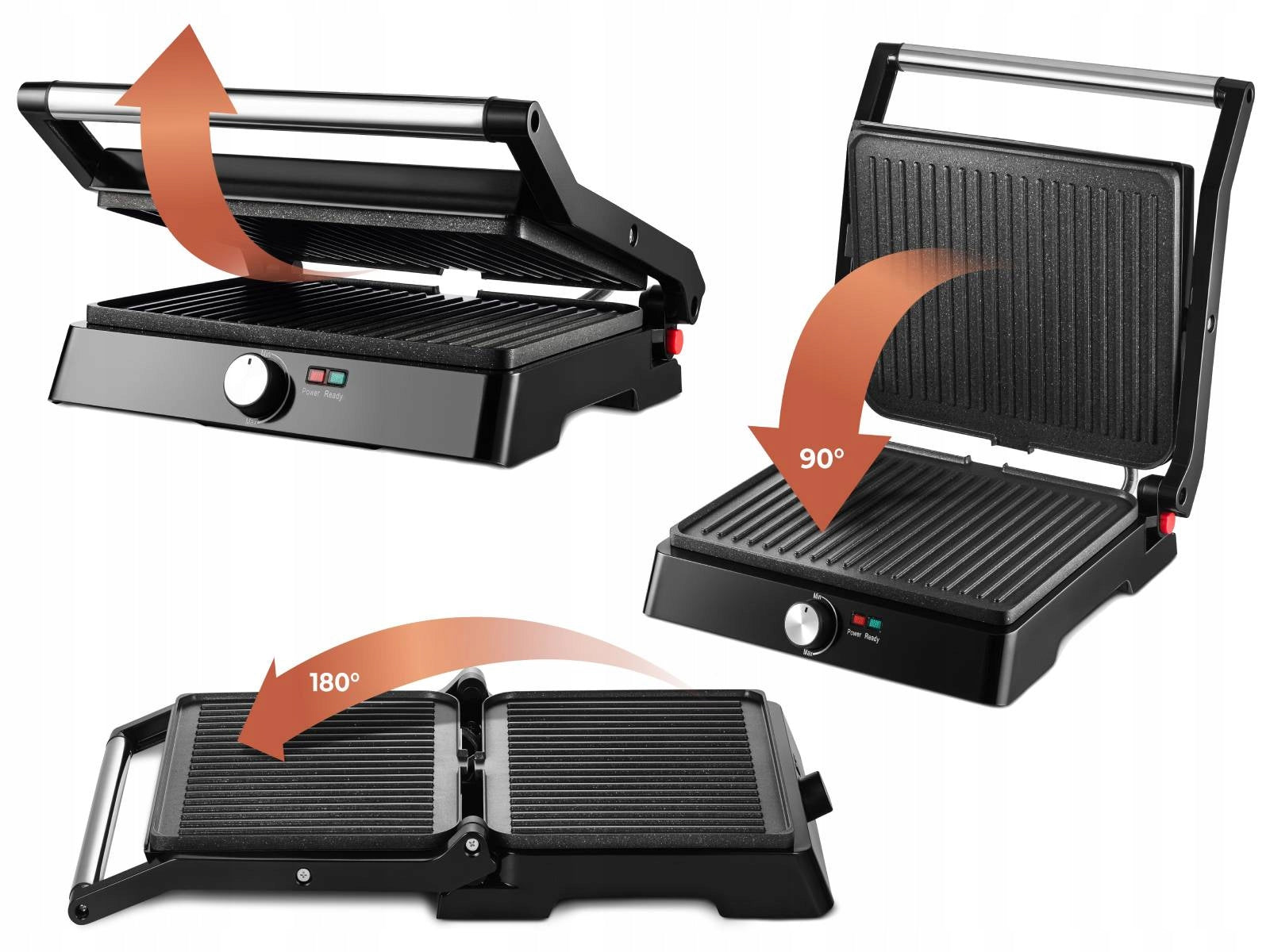 PANINI SANDWICH GRILL TOASTER ELECTRIC FOLDING TOASTER LARGE 2200W Manufacturer code Mozano Grill Chef