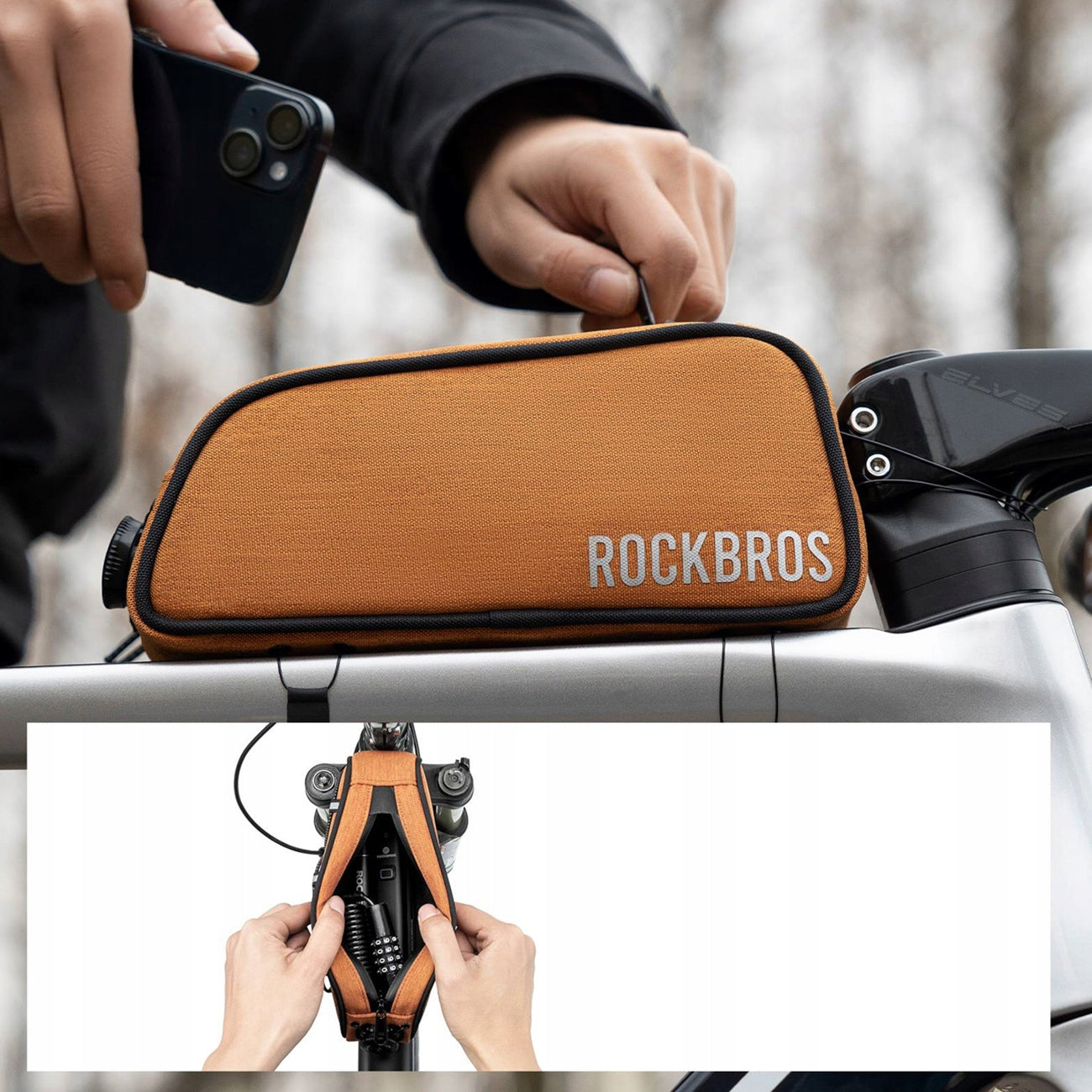 PANNIER BICYCLE BAG FOR FRAME WATERPROOF PHONE POUCH 0,7L ROCKBROS Weight 147 g