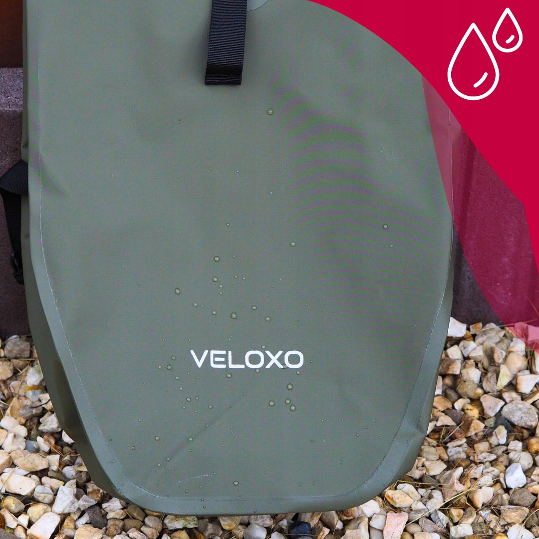PANNIER BICYCLE BAG VELOXO ADVENTURE PRO 25 GREEN SOLID FOR TRUNK 25L Color green
