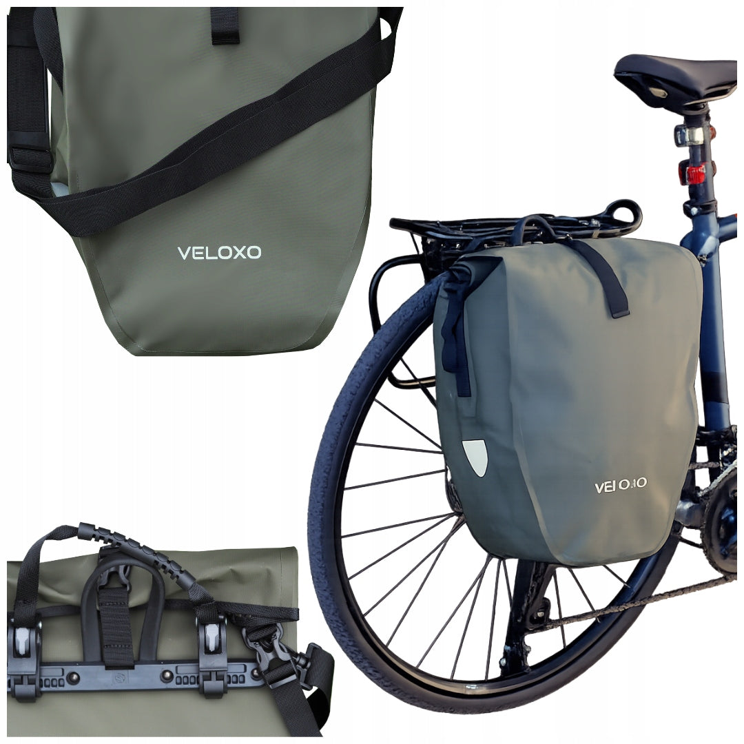 PANNIER BICYCLE BAG VELOXO ADVENTURE PRO 25 GREEN SOLID FOR TRUNK 25L