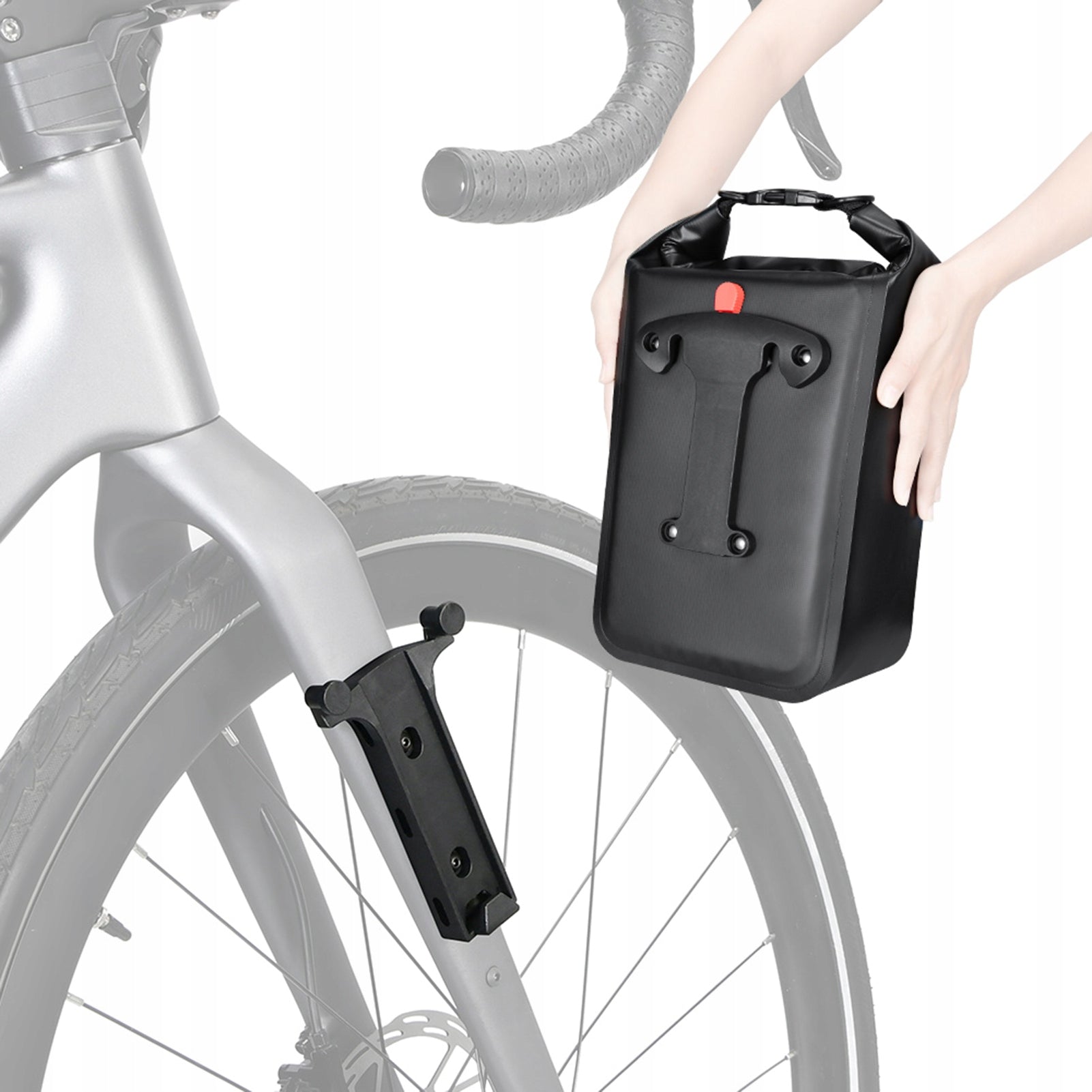 PANNIER BICYCLE BAG WITH MTB FORK HOLDER BLACK WATERPROOF 10 L Kind not specified