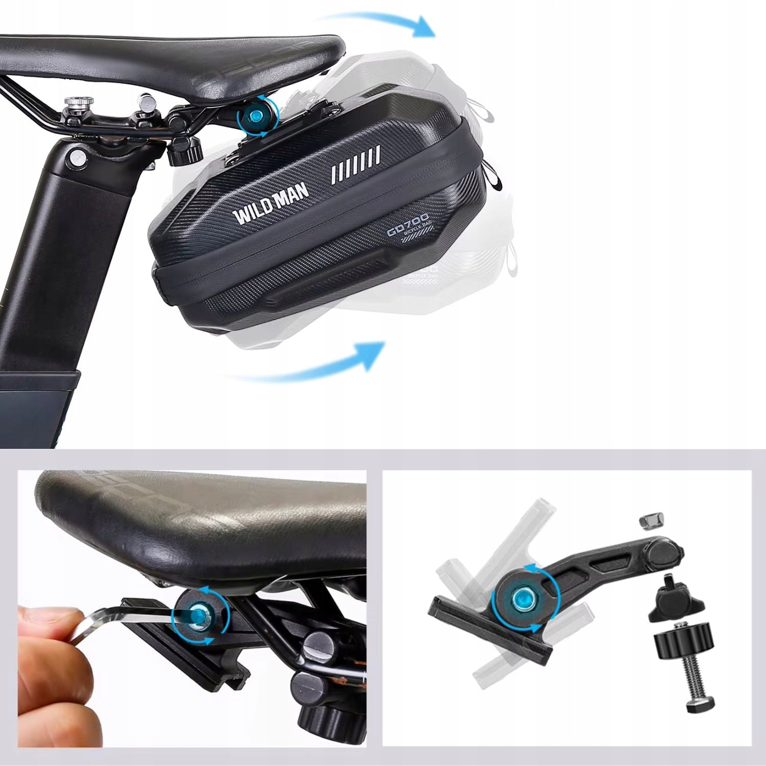 PANNIER BICYCLE SADDLE BAG WILD MAN GD700 BLACK EAN (GTIN) 5907494321343