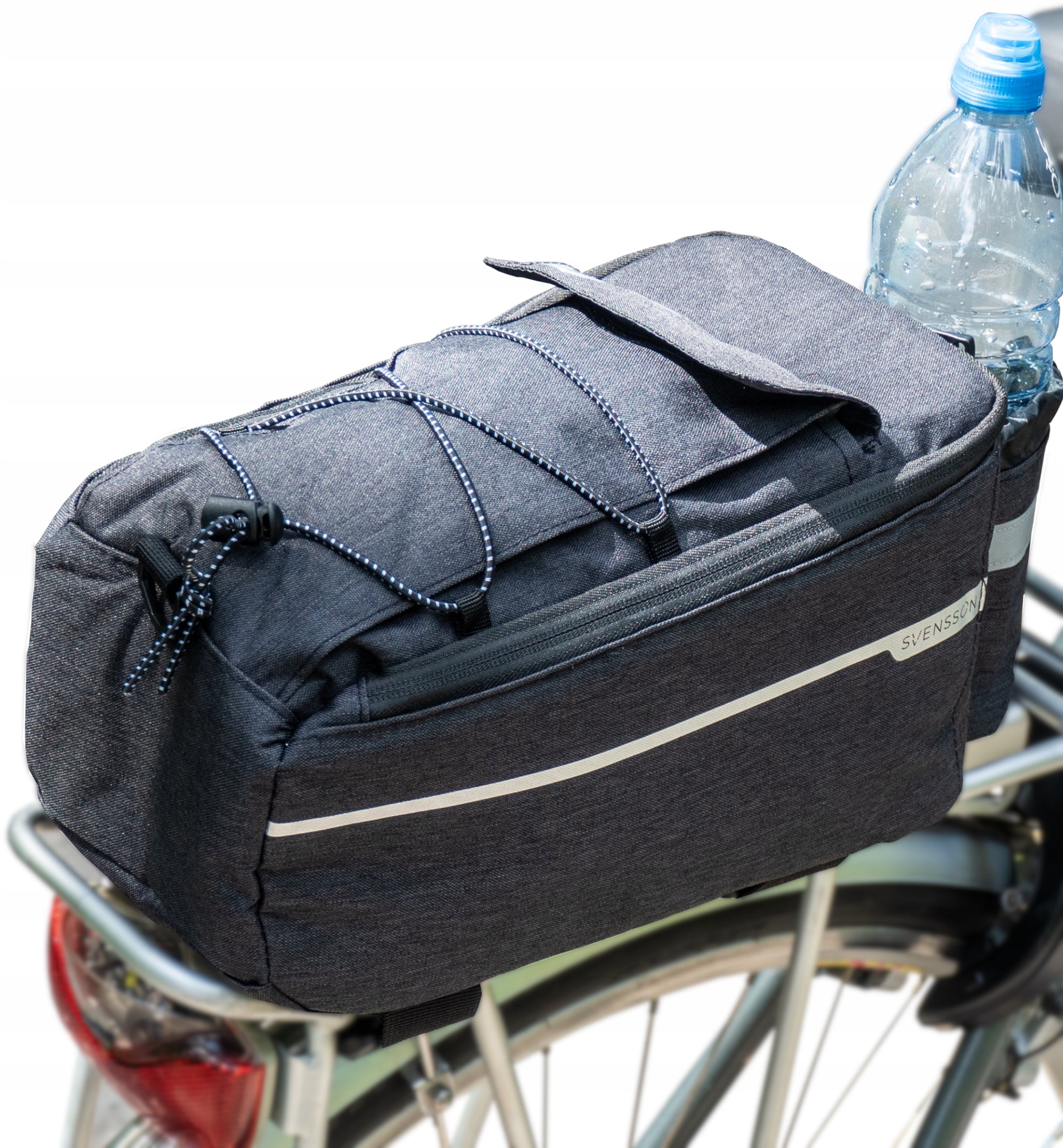 PANNIER THERMAL BAG FOR BIKE RACK CAPACIOUS REFLECTIVE TRUNK CAPACIOUS Color black