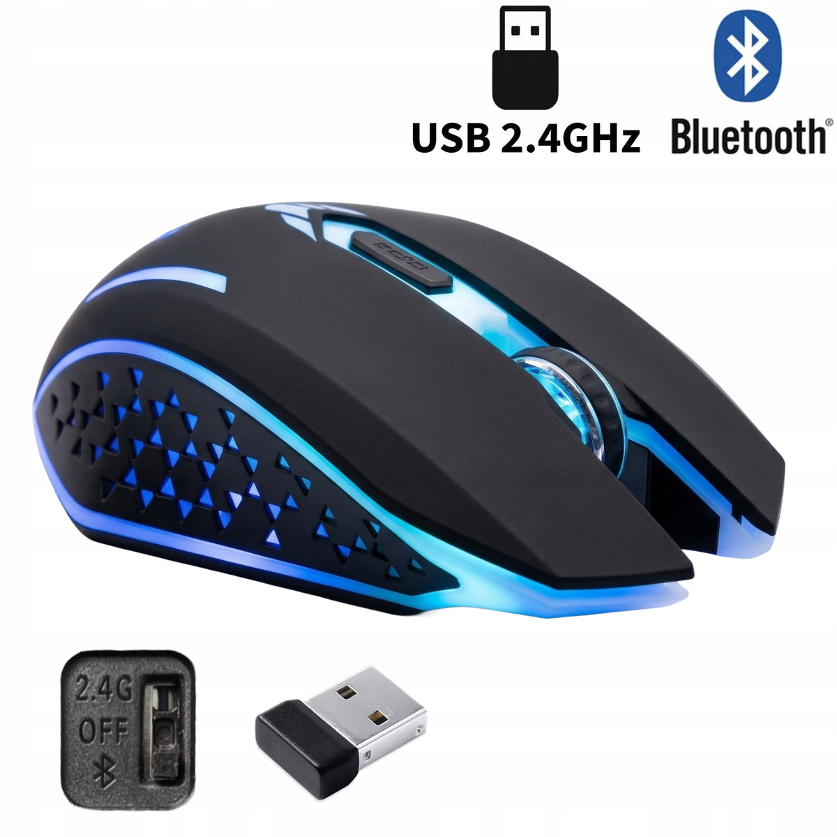 PANTHERISE CORE X 3200DPI BLUETOOTH WIRELESS GAMING MOUSE + RADIO Manufacturer code Mysz Pantherise Core X 3200DPI BT USB RGB
