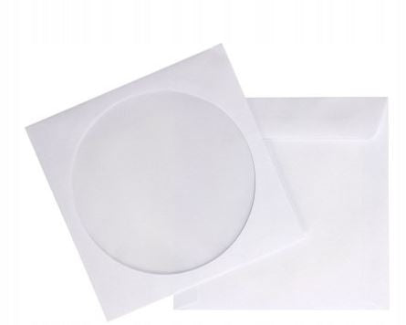 PAPER ENVELOPES CD DVD with window white 50pcs