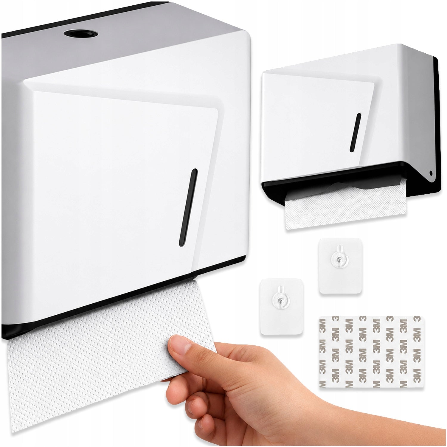 PAPER TOWEL CONTAINER WALL-MOUNTED FEEDER ZZ DISPENSER WHITE CONVENIENT Manufacturer code POJEMNIK NA RĘCZNIKI PAPIEROWE MEMFLOW