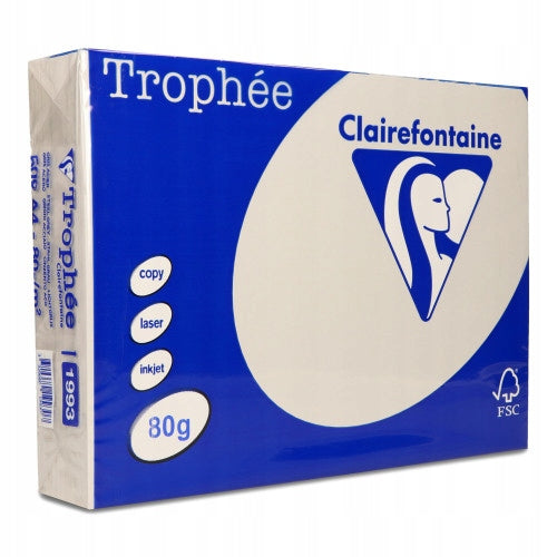 Farbiges Büropapier Trophee 80g A4, Stahlgrau, 500 Blatt 