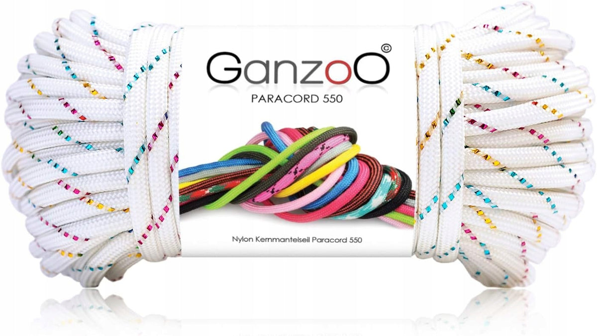 PARACORD 550 GLITTER 30M 4MM NYLON POLYESTER 7 CORES WEAVING